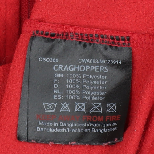 Craghoppers Women's Red Fleece 1/4 Zip Pullover Sweatshirt UK 16