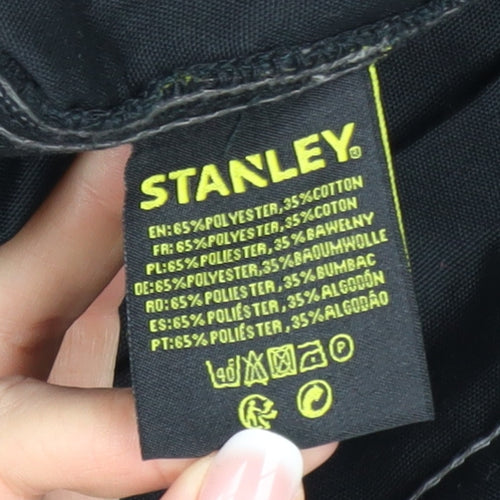 Stanley Men's Black Cargo Work Trousers W38 L31 Durable Canvas