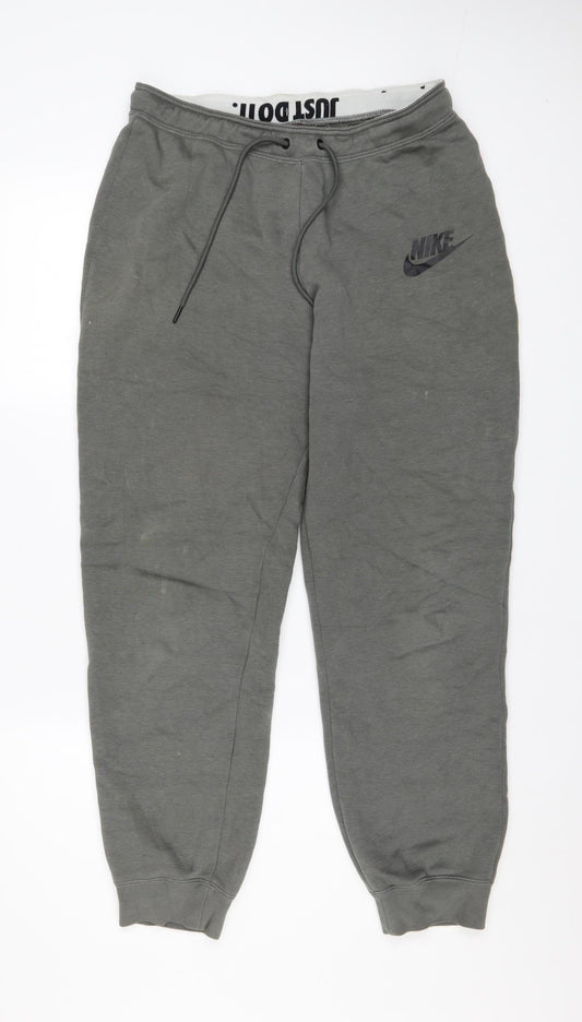 Nike Men's Grey Jogger Sweatpants M Regular Fit Athletic Trousers