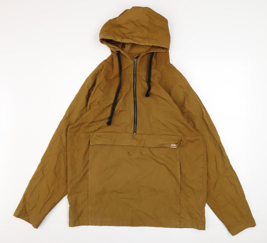 Rapanui Men's Brown Organic Cotton Hooded Anorak Jacket Size M