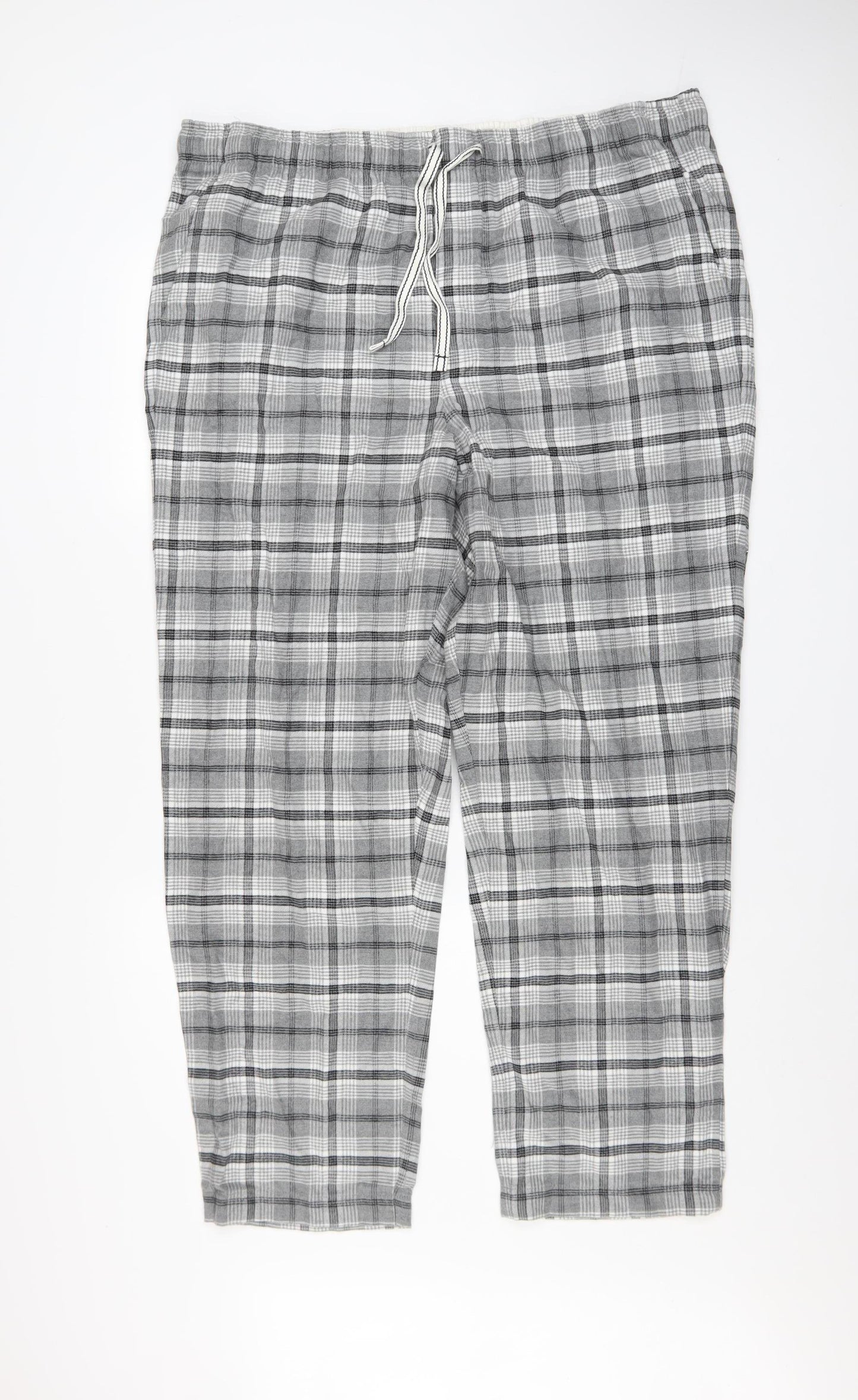 Marks and Spencer Men’s Grey Check Flannel Pyjama Pants 2XL