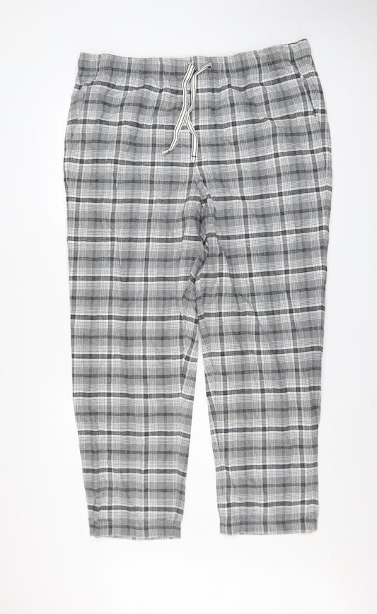 Marks and Spencer Men’s Grey Check Flannel Pyjama Pants 2XL