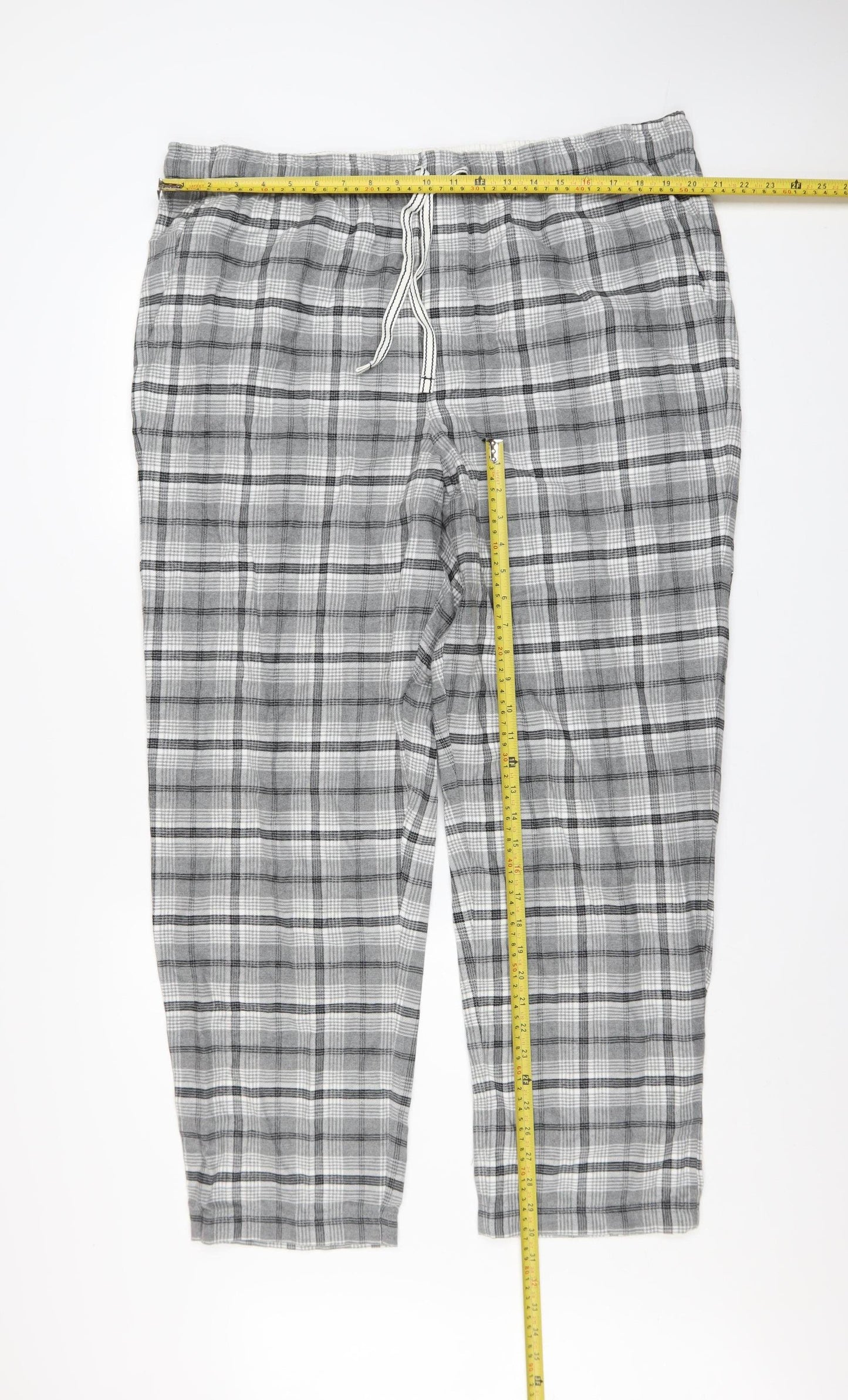 Marks and Spencer Men’s Grey Check Flannel Pyjama Pants 2XL