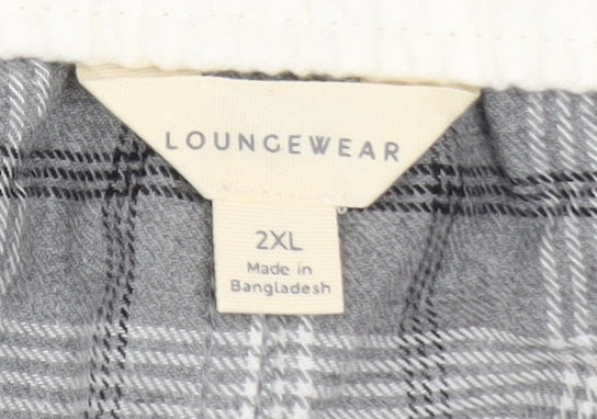 Marks and Spencer Men’s Grey Check Flannel Pyjama Pants 2XL