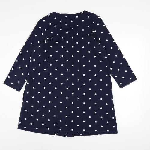 Joules Women Blue Polka Dot Shift Dress Size 12 3/4 Sleeve