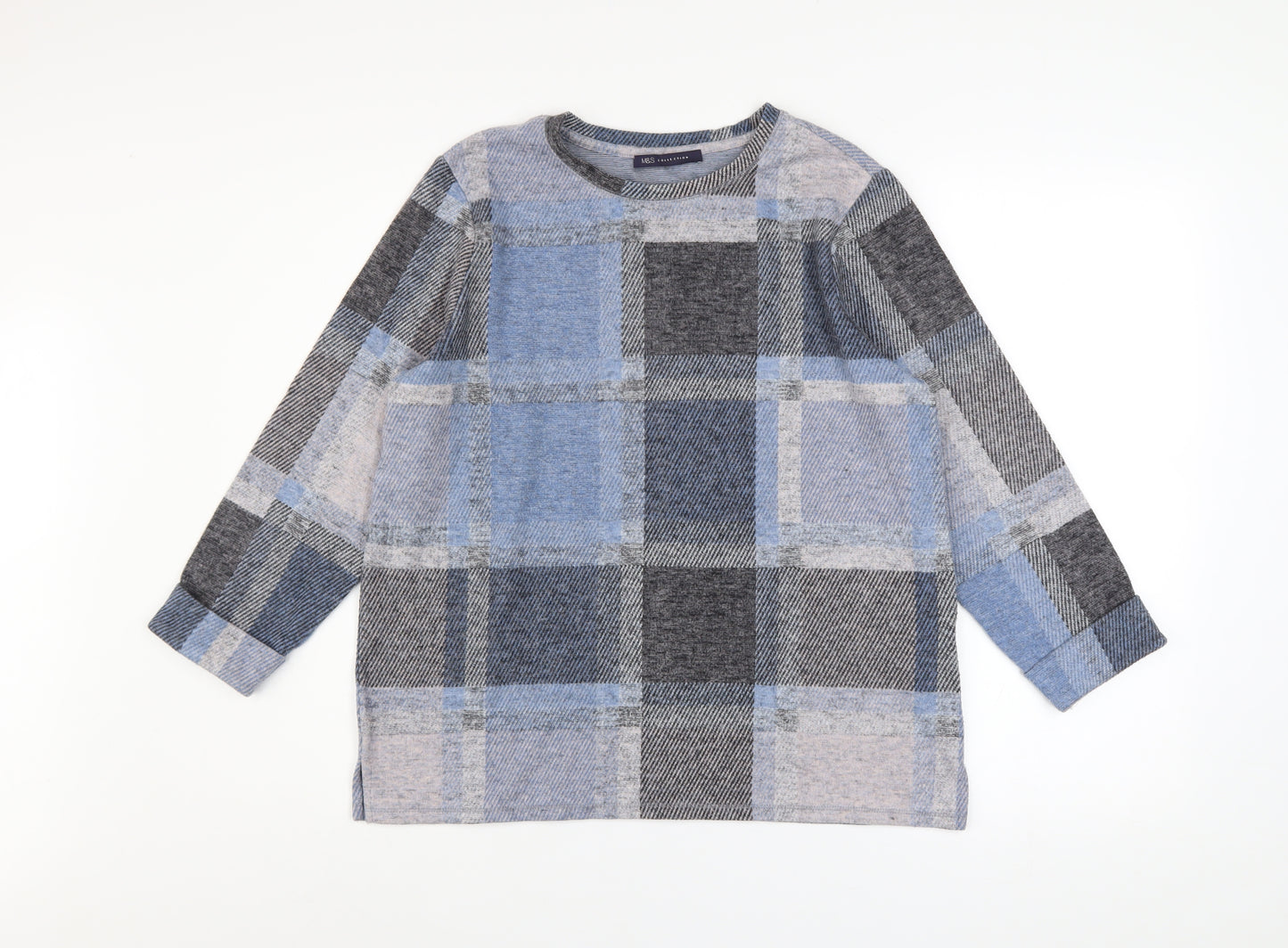 Marks and Spencer Womens Multicoloured Check Jumper Size 14