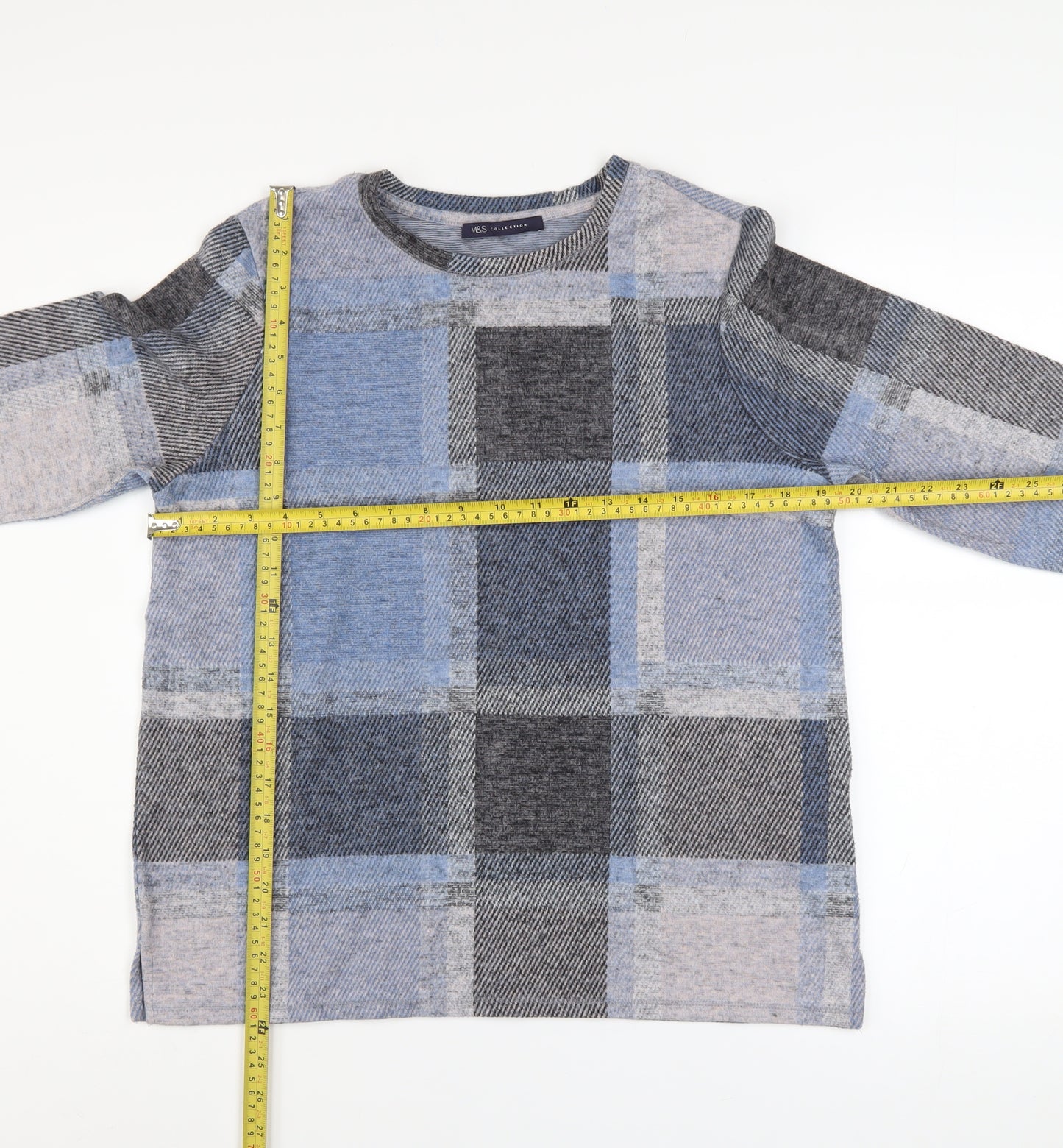 Marks and Spencer Womens Multicoloured Check Jumper Size 14