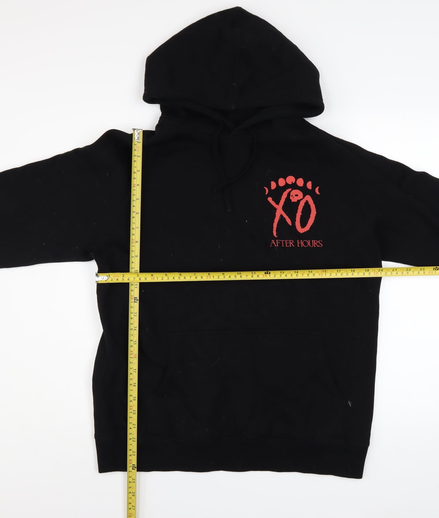 XO After Hours Black Hoodie Men M Pullover Graphic Print Cotton Blend