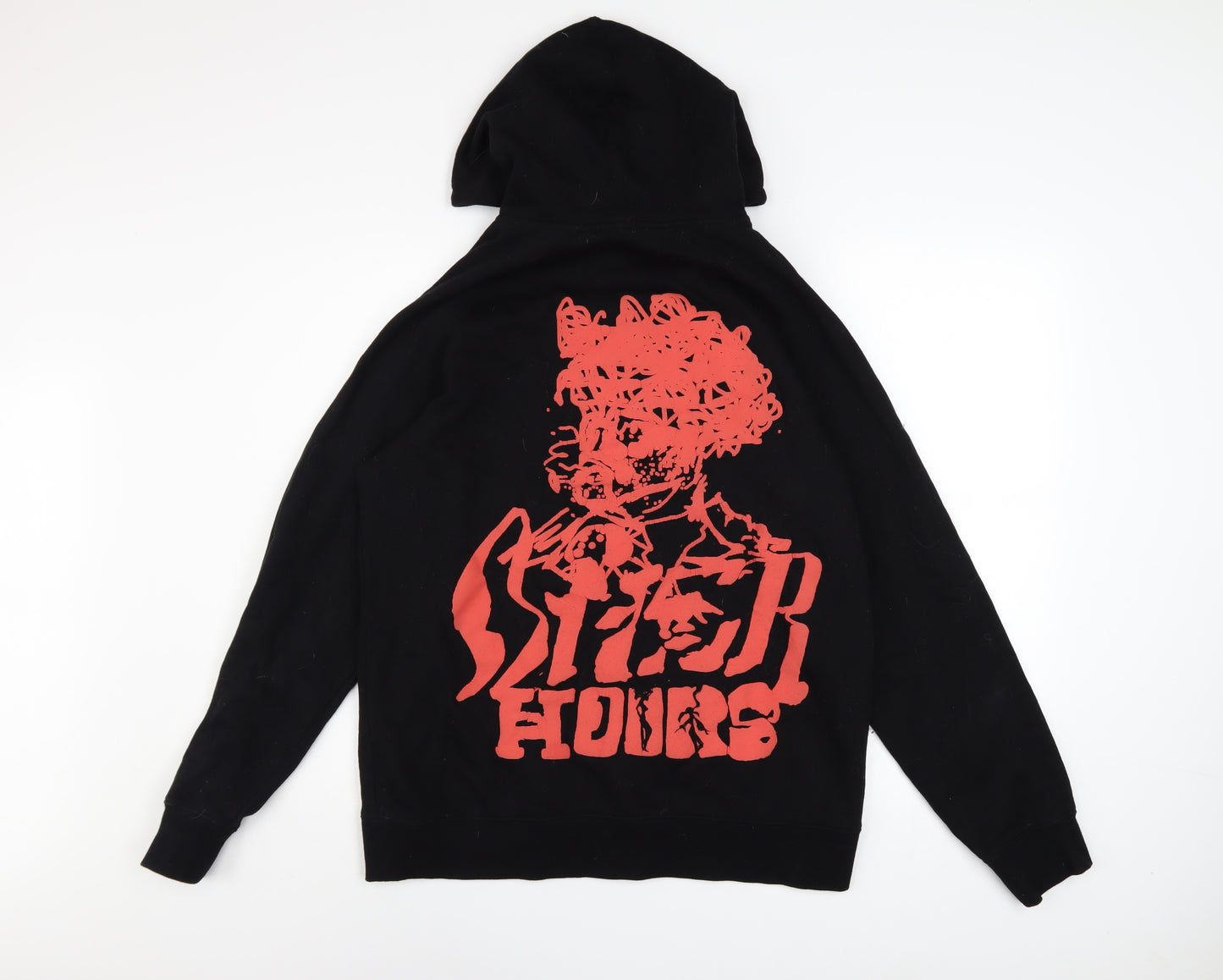 XO After Hours Black Hoodie Men M Pullover Graphic Print Cotton Blend