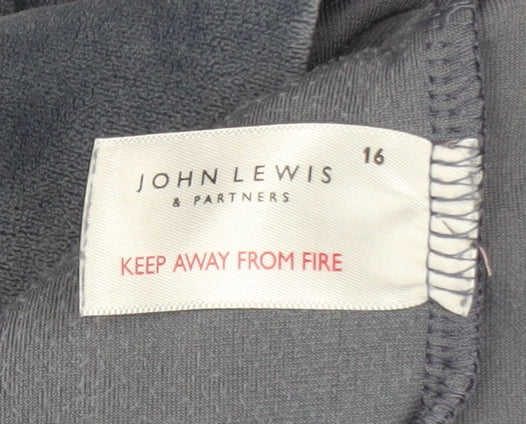 John Lewis Women Blue Velour Pullover Hoodie Size 16