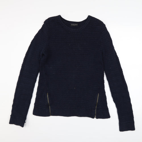 The White Company Women's Blue Wool Chunky Knit Jumper Size 10