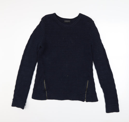 The White Company Women's Blue Wool Chunky Knit Jumper Size 10