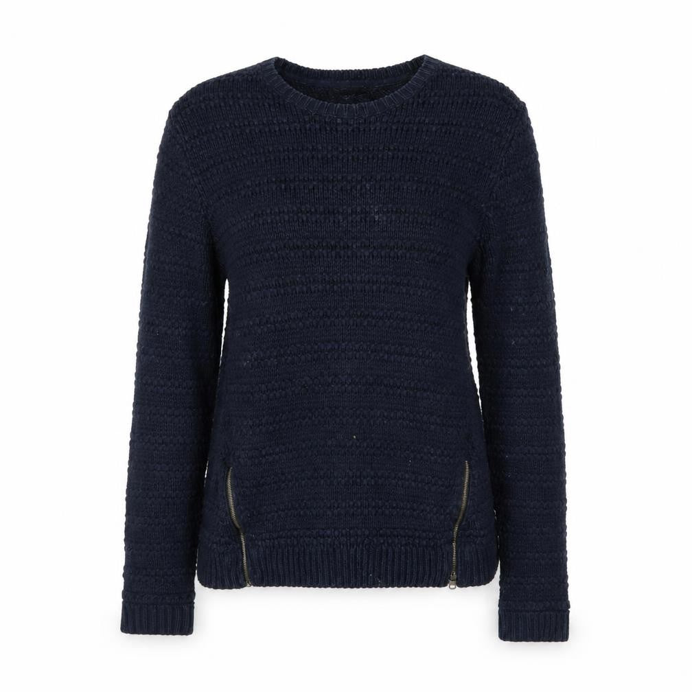 The White Company Women's Blue Wool Chunky Knit Jumper Size 10