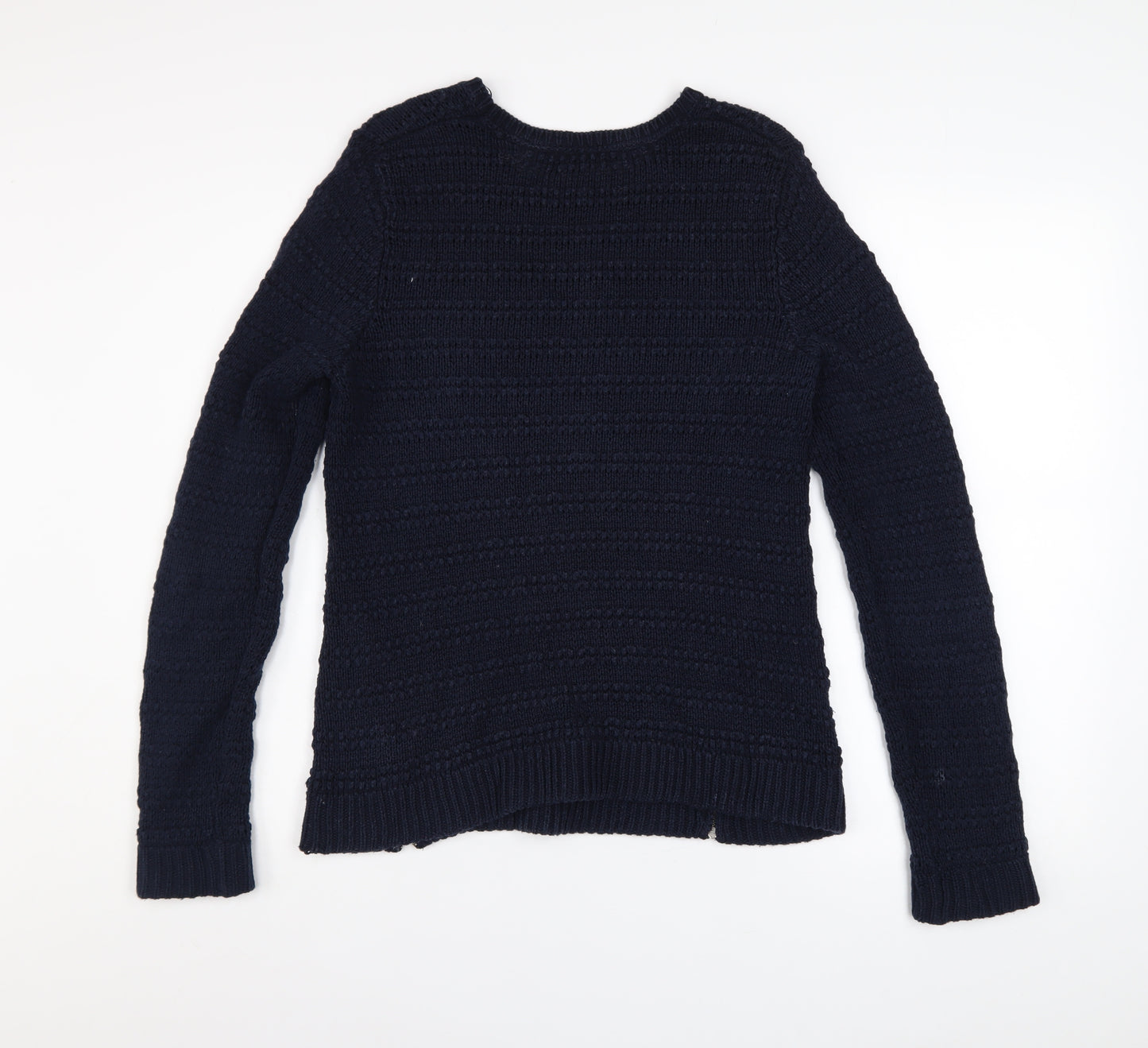 The White Company Women's Blue Wool Chunky Knit Jumper Size 10