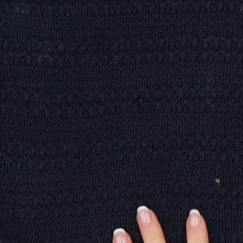 The White Company Women's Blue Wool Chunky Knit Jumper Size 10