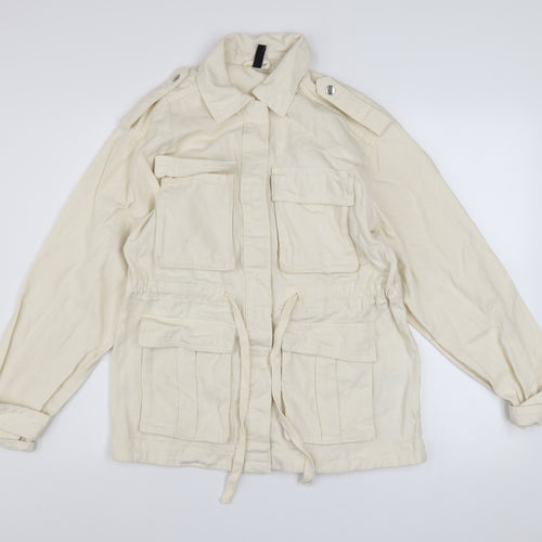 H&M Divided Women's Ivory Cotton Military Jacket 2XS