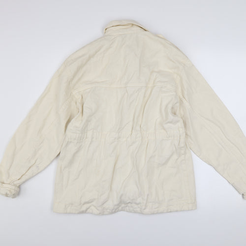 H&M Divided Women's Ivory Cotton Military Jacket 2XS