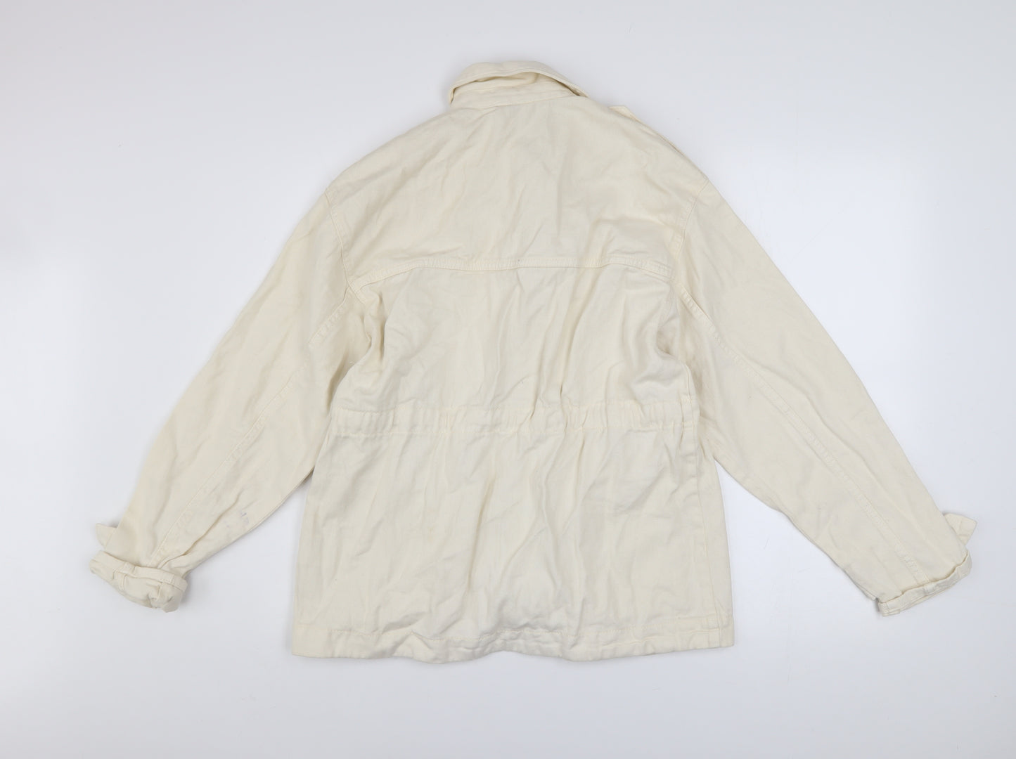 H&M Divided Women's Ivory Cotton Military Jacket 2XS