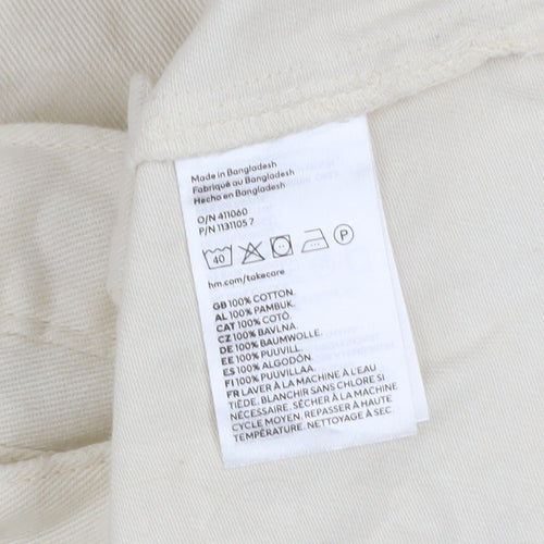 H&M Divided Women's Ivory Cotton Military Jacket 2XS