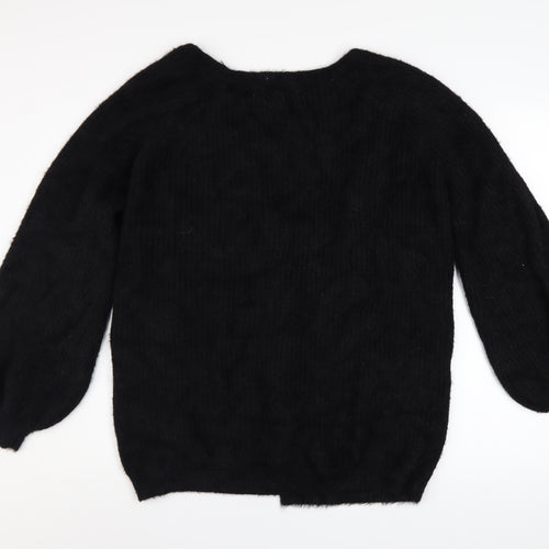 PrettyLittleThing Women Black M Knit V-Neck Cardigan Jumper