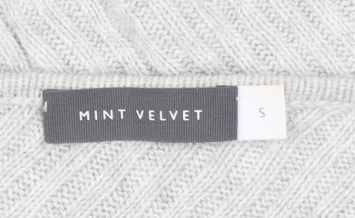 Mint Velvet Women's Grey Star Cotton Blend Pullover Jumper Size S