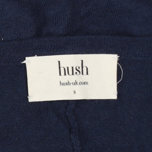 Hush Women's Blue V-Neck Relaxed Fit Knit Jumper Size S