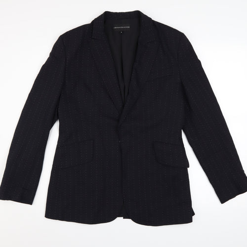 Marks and Spencer Women’s Black Pinstripe Blazer Size 12 Wool Blend