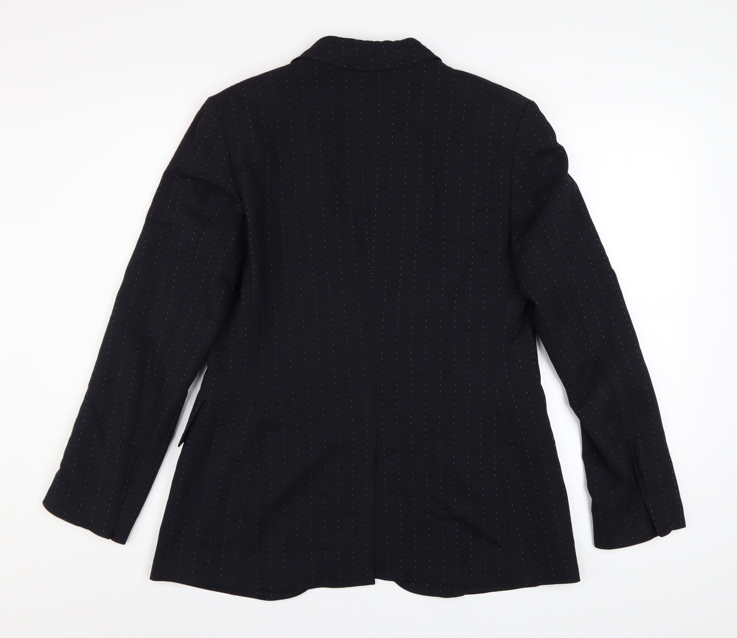 Marks and Spencer Women’s Black Pinstripe Blazer Size 12 Wool Blend