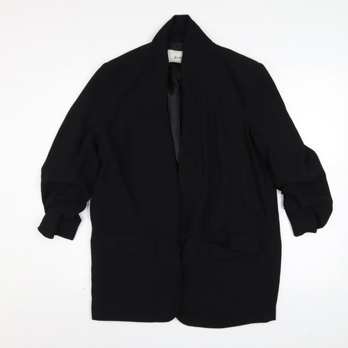 Stradivarius Women’s Black Polyester Blazer Size 12 Open Front