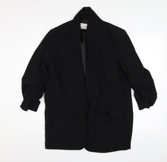 Stradivarius Women’s Black Polyester Blazer Size 12 Open Front