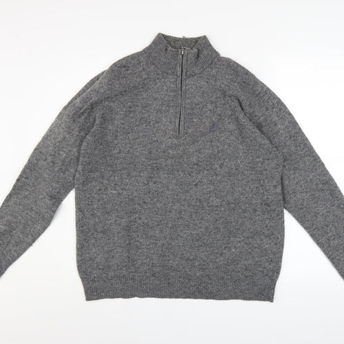 Pringle Golf Men's Grey Merino Wool 1/2 Zip Jumper Size M