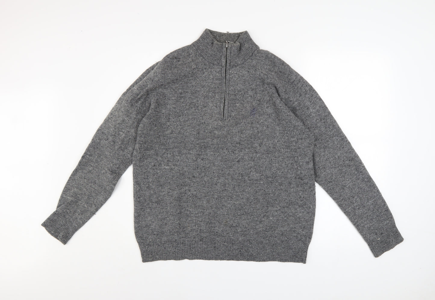 Pringle Golf Men's Grey Merino Wool 1/2 Zip Jumper Size M