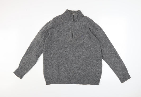 Pringle Golf Men's Grey Merino Wool 1/2 Zip Jumper Size M