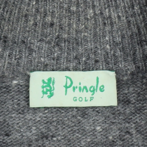 Pringle Golf Men's Grey Merino Wool 1/2 Zip Jumper Size M