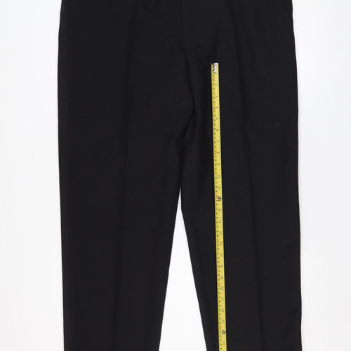 Burton Menswear Men's Black 38in Wool Blend Regular Fit Dress Pants