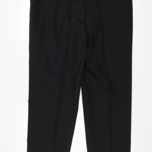 Burton Menswear Men's Black 38in Wool Blend Regular Fit Dress Pants