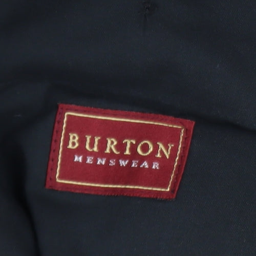 Burton Menswear Men's Black 38in Wool Blend Regular Fit Dress Pants