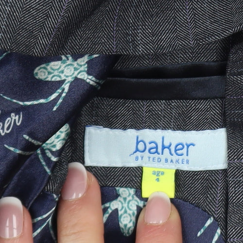 Baker by Ted Baker Boys Grey Shawl Lapel Blazer Age 4 Formal Jacket