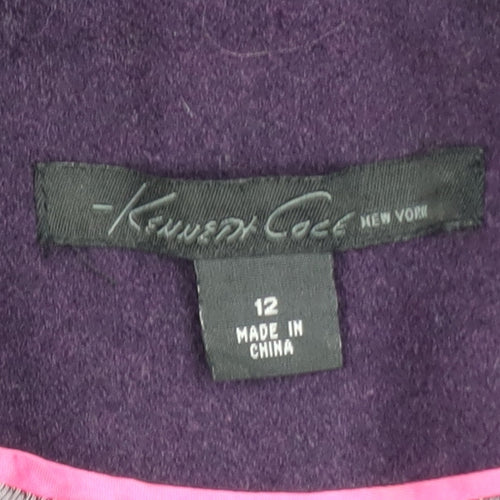 Kenneth Cole Women's Purple Wool Blend Pea Coat Size 12