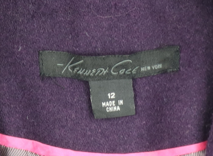 Kenneth Cole Women's Purple Wool Blend Pea Coat Size 12