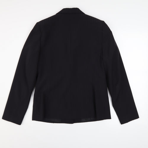 Dorothy Perkins Women's Black Pinstripe Single-Breasted Blazer Size 14