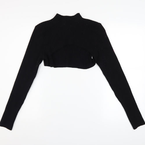 River Island Women’s Black Mock Neck Knit Shrug Jumper Size 12