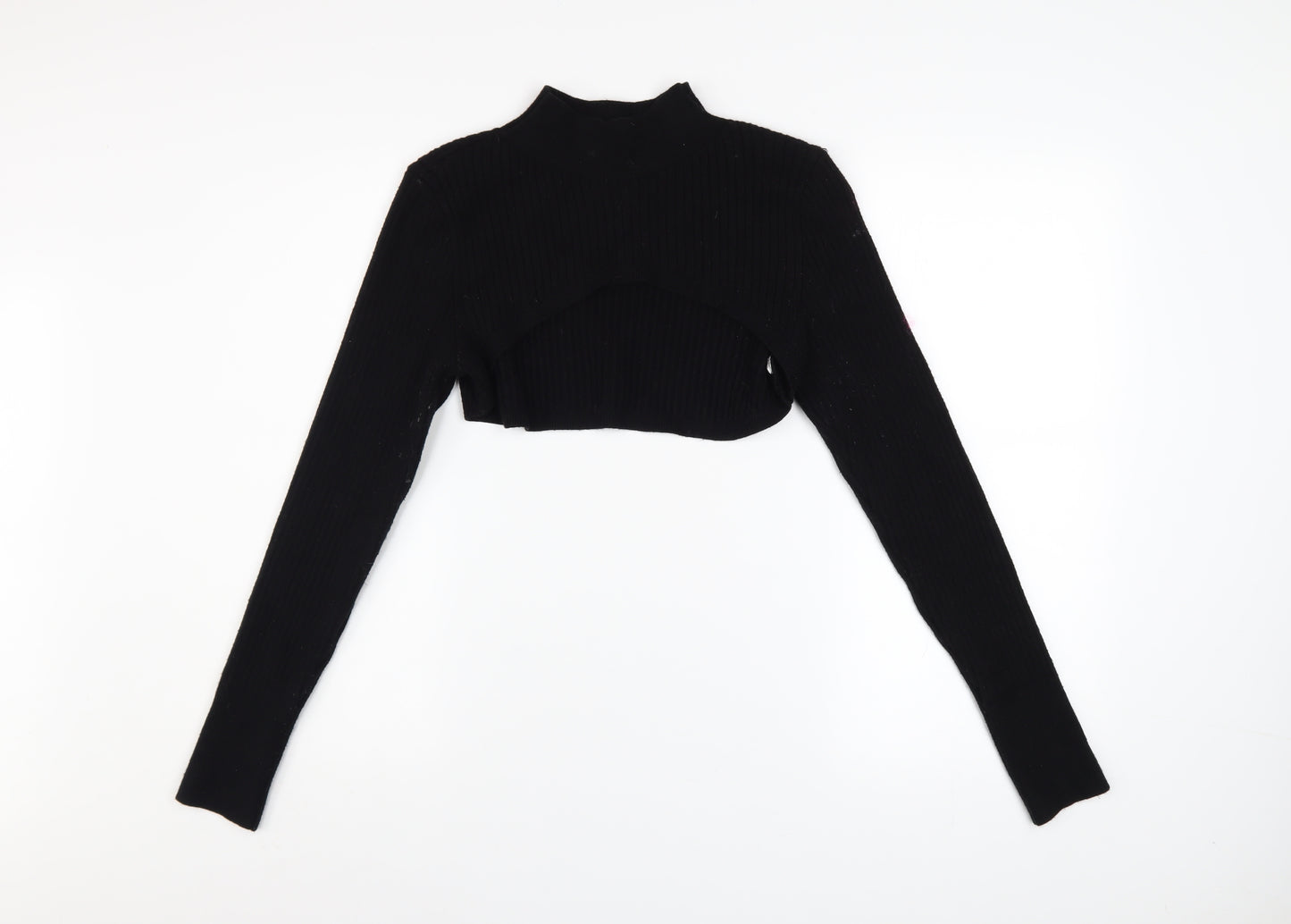River Island Women’s Black Mock Neck Knit Shrug Jumper Size 12