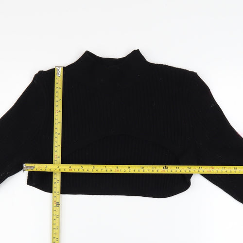 River Island Women’s Black Mock Neck Knit Shrug Jumper Size 12