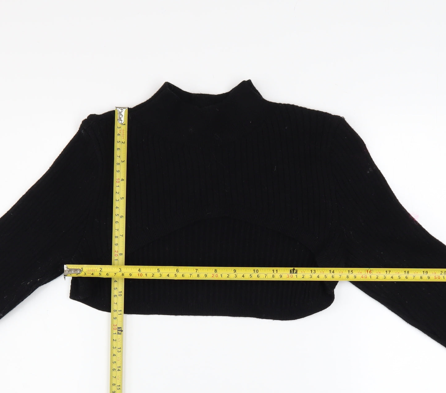 River Island Women’s Black Mock Neck Knit Shrug Jumper Size 12