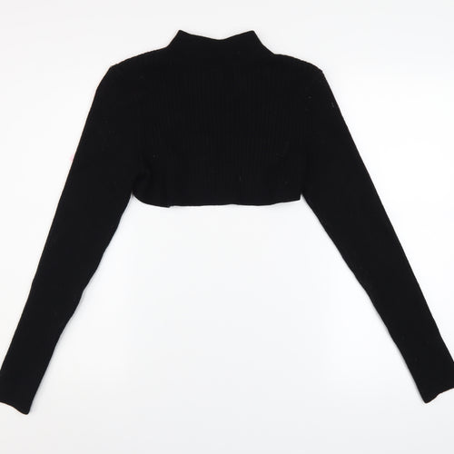 River Island Women’s Black Mock Neck Knit Shrug Jumper Size 12