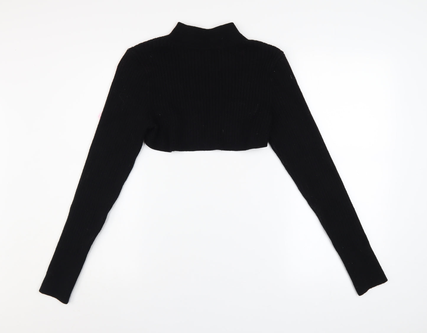 River Island Women’s Black Mock Neck Knit Shrug Jumper Size 12