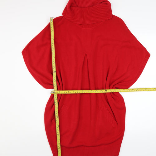 Betty Barclay Women Red Roll Neck Cape Jumper Size 12 Knitwear