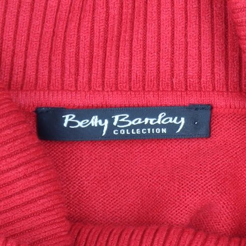 Betty Barclay Women Red Roll Neck Cape Jumper Size 12 Knitwear