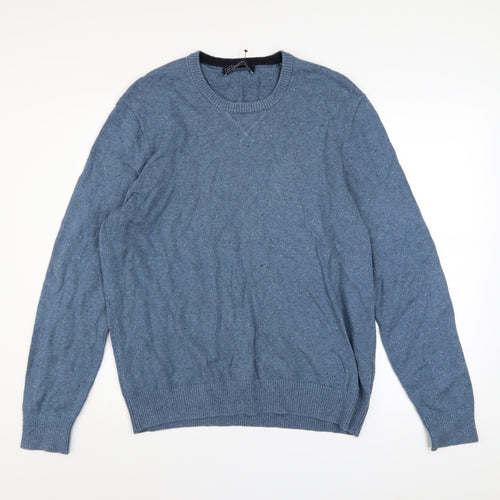 GAP Men's Blue Cotton Cashmere Crew Neck Jumper Size L